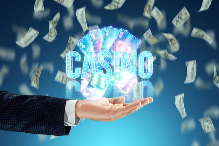 Live dealer presenting Dragon Tiger game with cards on gaming table